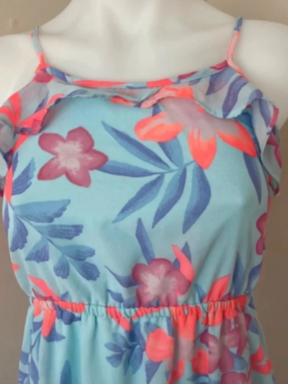 The Children's Place Girl's Cold Shoulder Summer Floral Dress, Large 10/12 - Picture 12 of 16